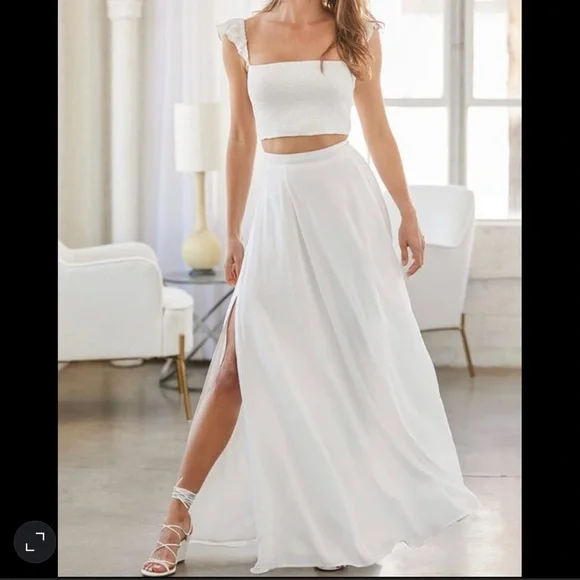 2 piece white dress